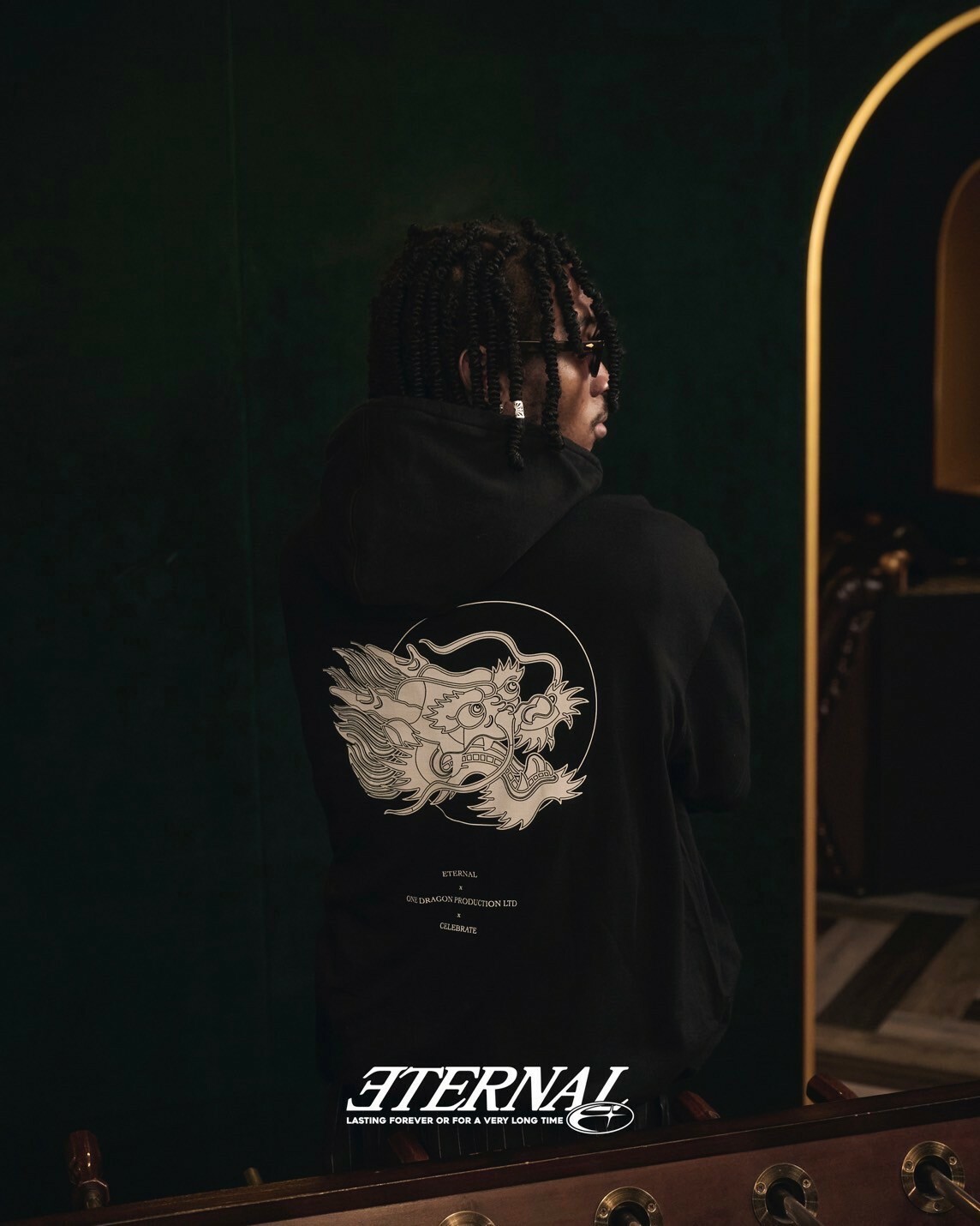 ETERNAL 三方聯名限定款 三劍黑色龍帽T ETERNAL x OneDragonProduction x CELEBRATE