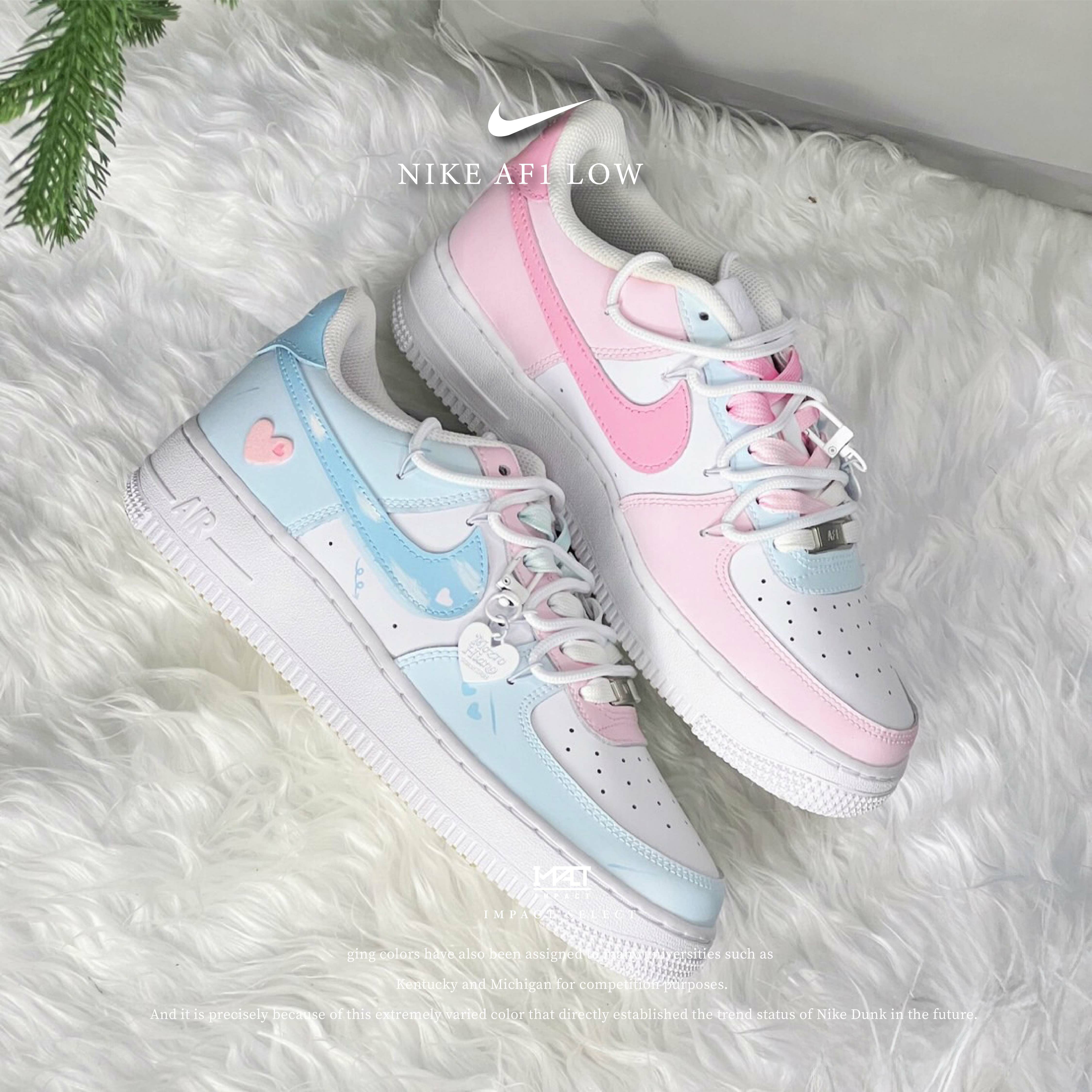 【訂製款】Nike Air Force 1 Low GS 鴛鴦甜心 反轉配色 小愛心