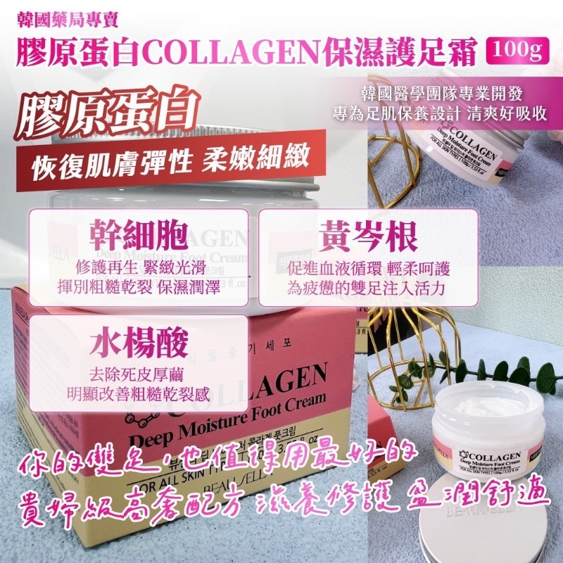 韓國藥局專賣 膠原蛋白COLLAGEN 保濕護足霜