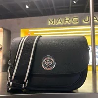 [S] MARC JACOBS 4F3HMS013H02-001 2WAY PLAIN LEATHER CROSSBODY LOGO SHOULDER BAG ,BLACK, 196611058643 (SMJ442)