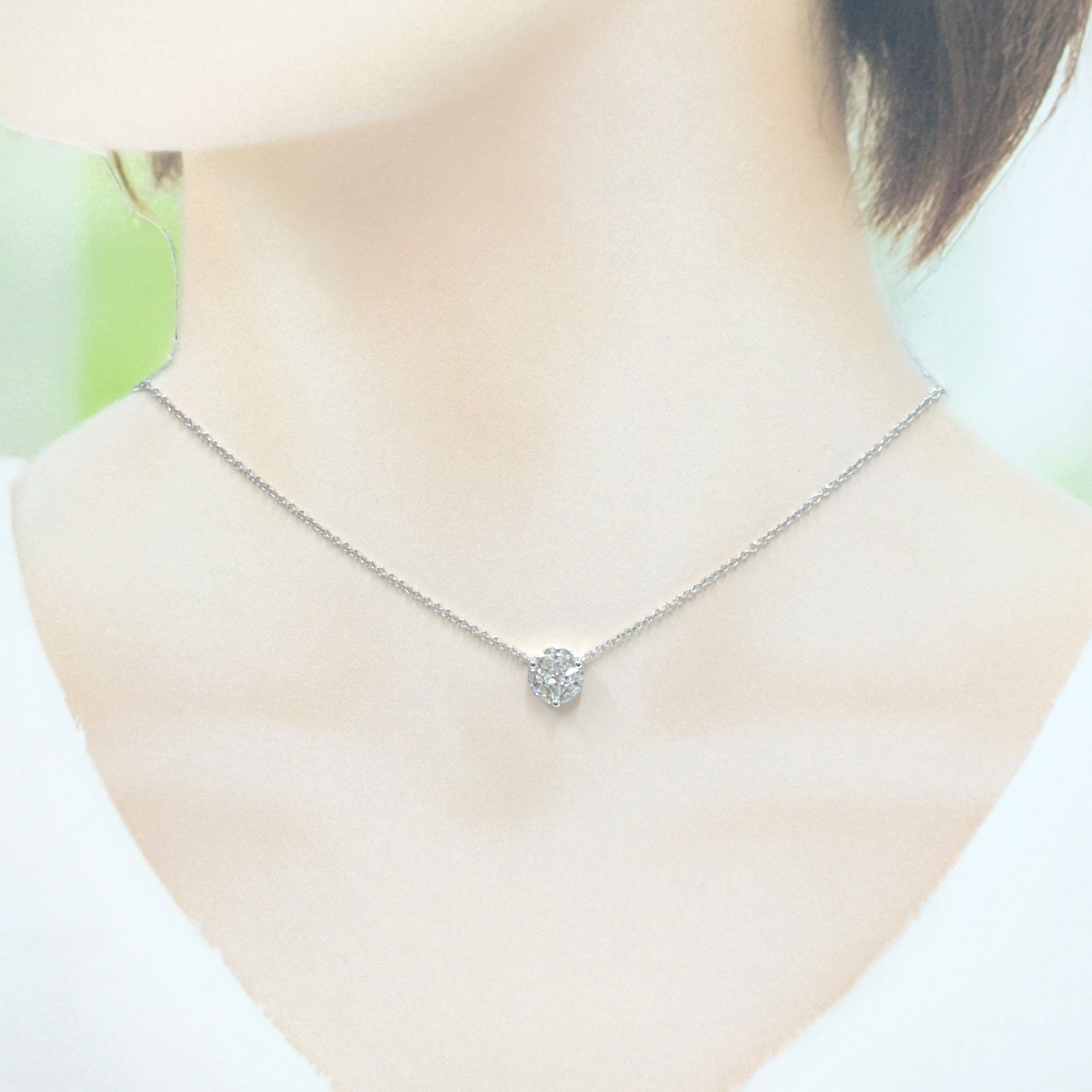 18K White Gold 0.80ct Diamond Necklace