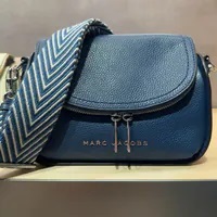 [S] MARC JACOBS 4S4HMS004H01-419 THE GROOVE LEATHER MINI MESSENGER BAG,AZURE BLUE, 196611115926 (SMJ444)