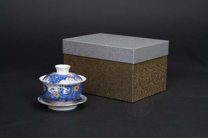 鹿港窯禮品館│星月浪花蓋碗杯