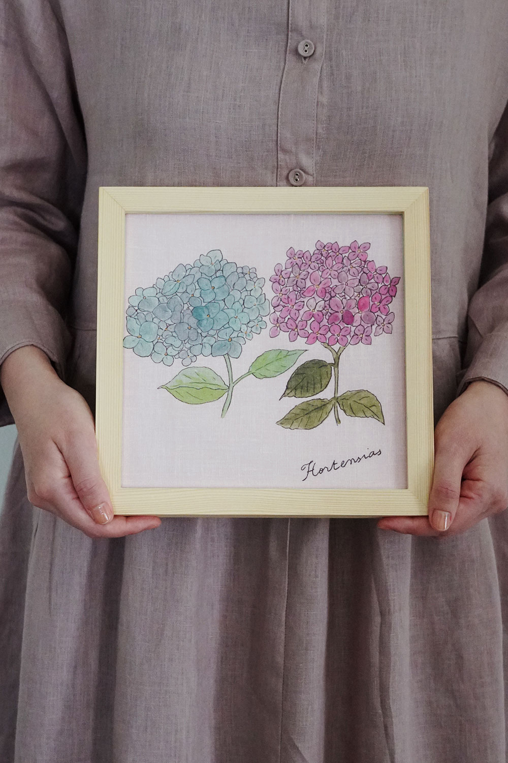 fog linen work -ISABELLE BOINOT 迷你手帕 No.7 繡球花