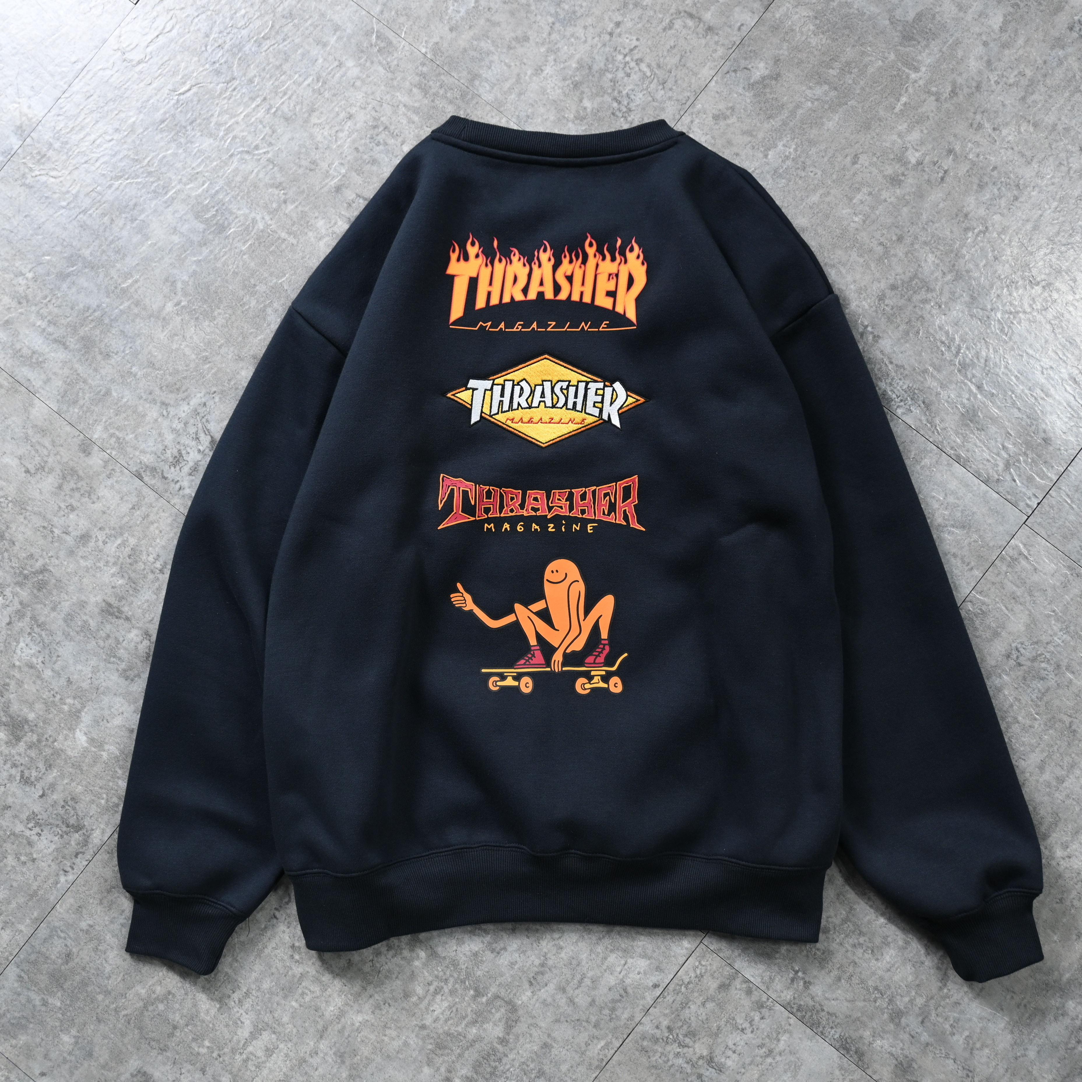 Thrasher JP back print and embroidered Logo Sweater