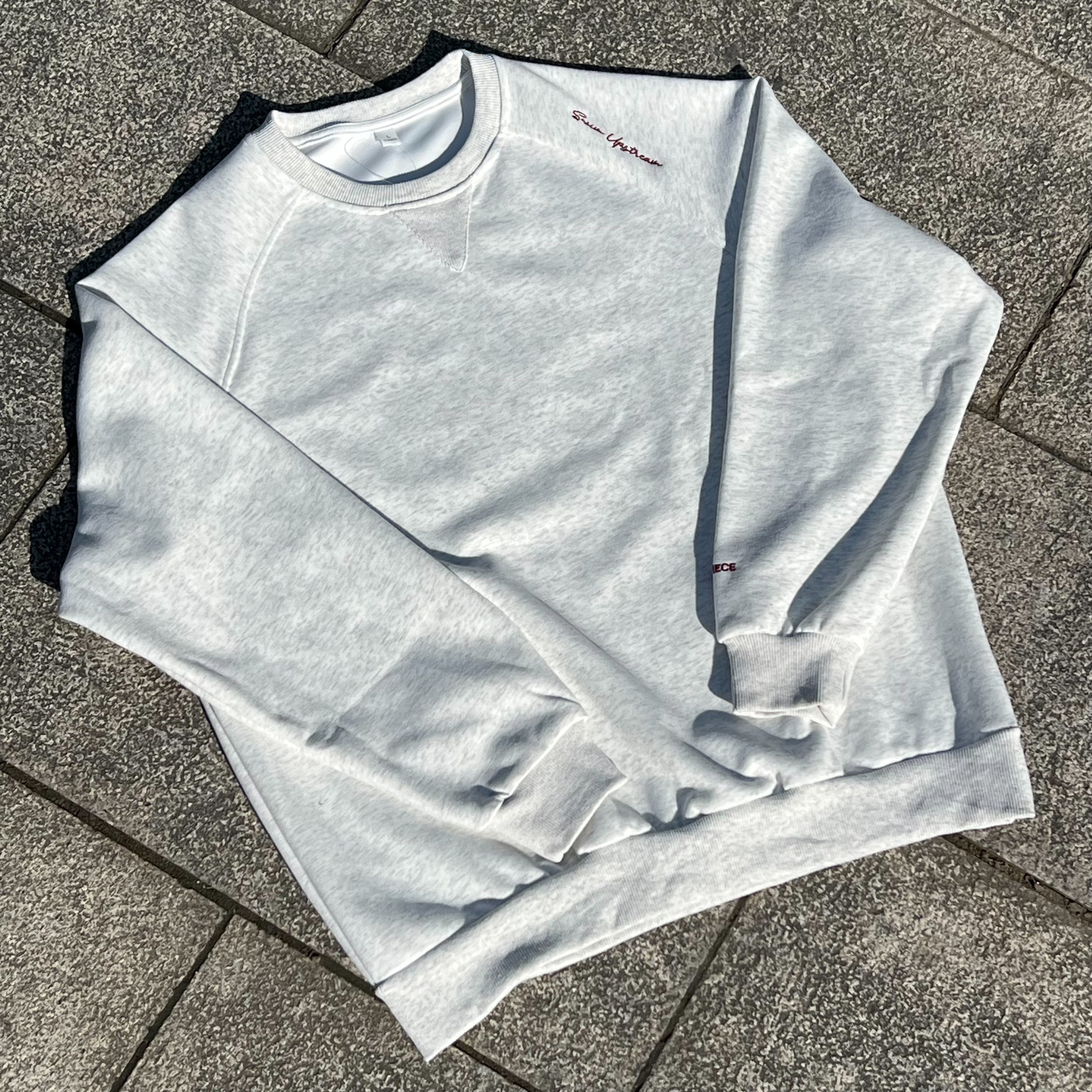 400G刺繡圓領拼接衛衣 黑 灰綠 燕麥灰 L3895