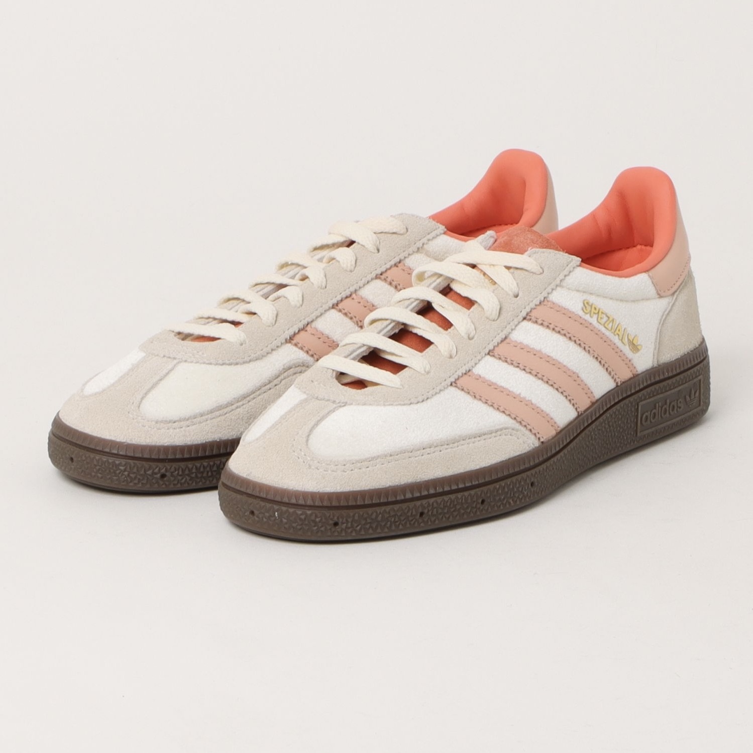 預購┃adidas HANDBALL SPEZIAL W 天鵝絨 白 粉色 粉橘 膠底