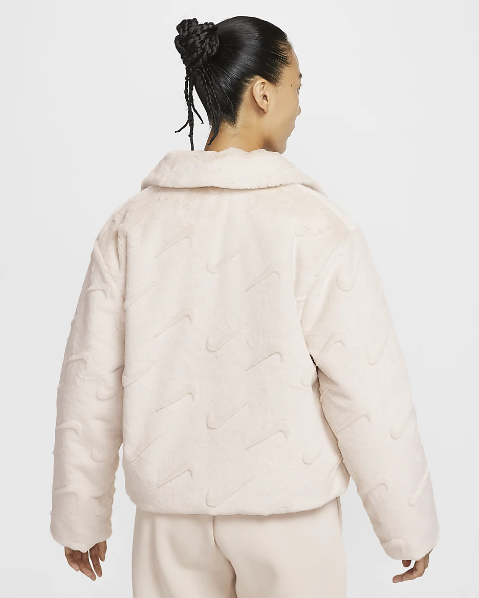 (預訂) Nike Loose Print Faux Fur Casual Jacket 【女款】