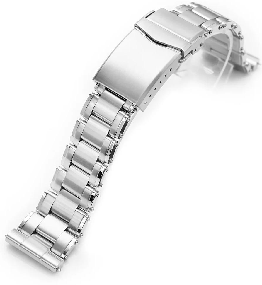 萬年鐘錶 - 太空人錶帶 22MM 各大品牌皆可使用  拉砂V扣潛水扣實心不鏽鋼錶帶  SS221820B134S