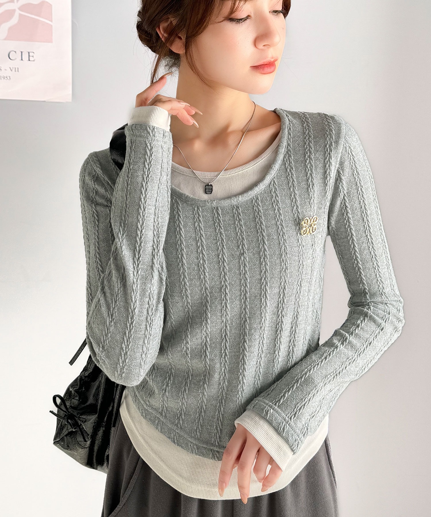 日本🇯🇵連線 Mily Bilet 假兩件羅紋針織衫 撞色 拼接 3色(任買兩件711免運)/預購