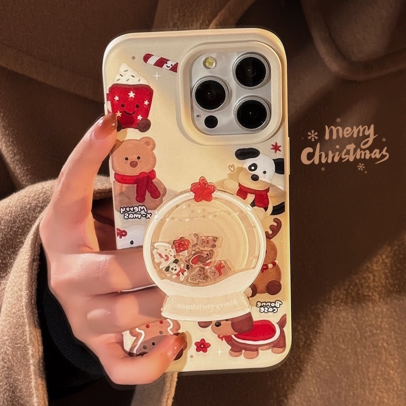 《11400》聖誕感水晶球搖搖樂手機殼(含支架)