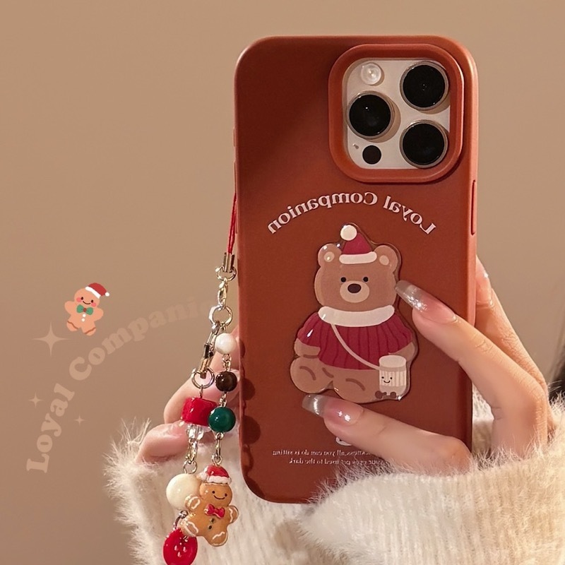 《11401》紅毛衣熊熊手機殼(含掛飾)