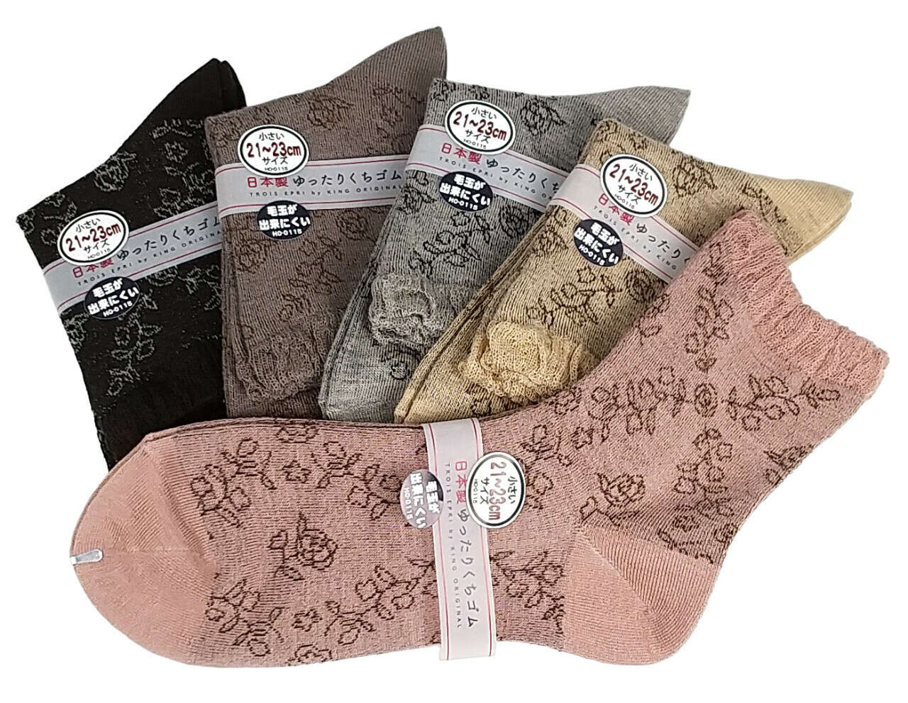 日式花卉圖案襪 (日本製)