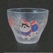 日本お正月にも十二生肖玻璃杯(狗) (日本製)