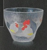 日本お正月にも十二生肖玻璃杯(雞) (日本製)