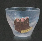 日本お正月にも十二生肖玻璃杯(猴) (日本製)