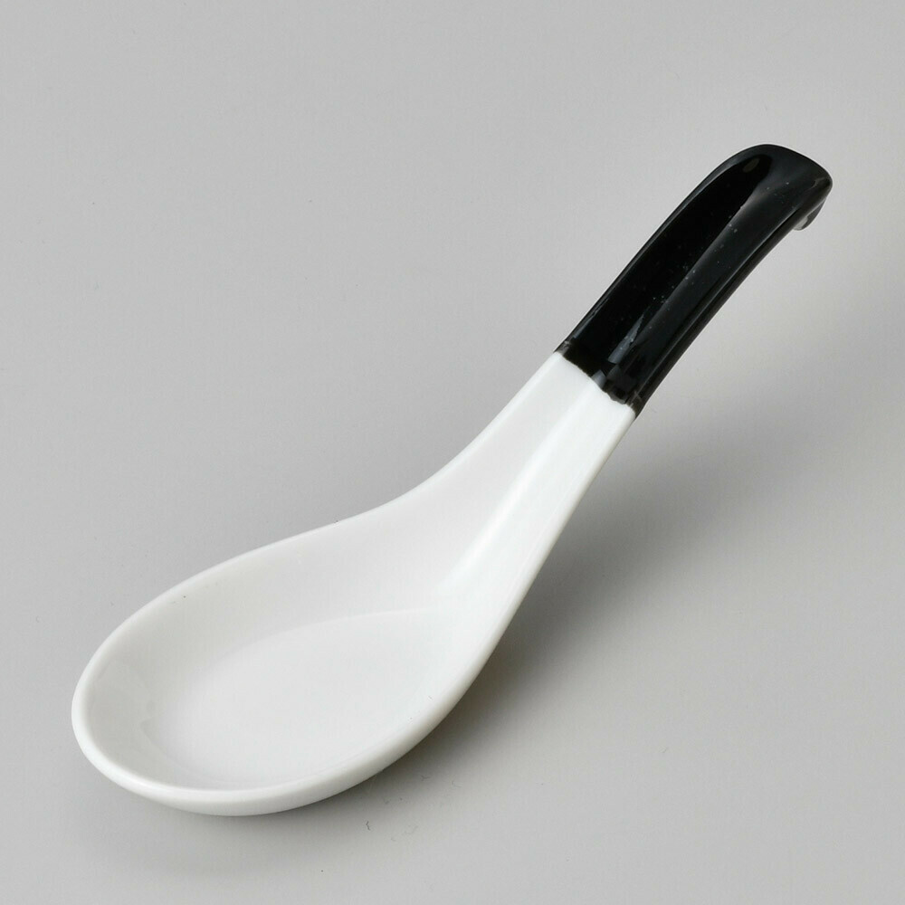 日本美濃燒瓦匙羹(黑)(L) (日本製)