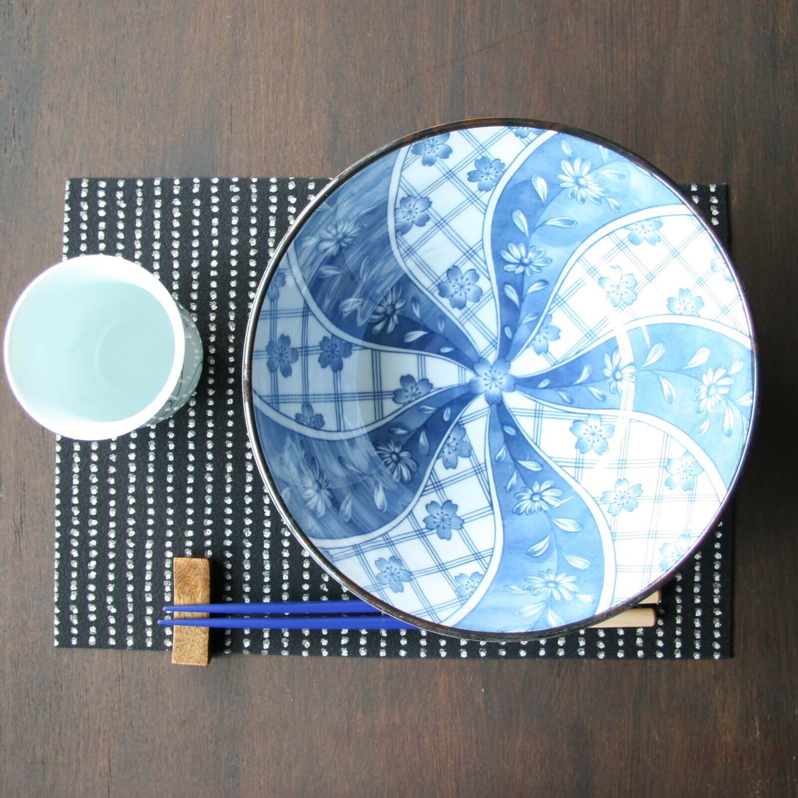 日本美濃燒古染浪漫桜祥瑞瓦碗21CM (日本製)