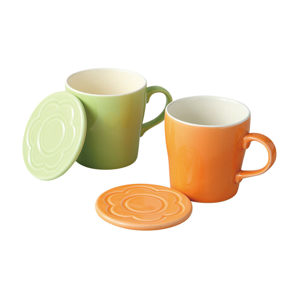 日本美濃燒雛菊瓦杯套裝(2枚入) (日本製)