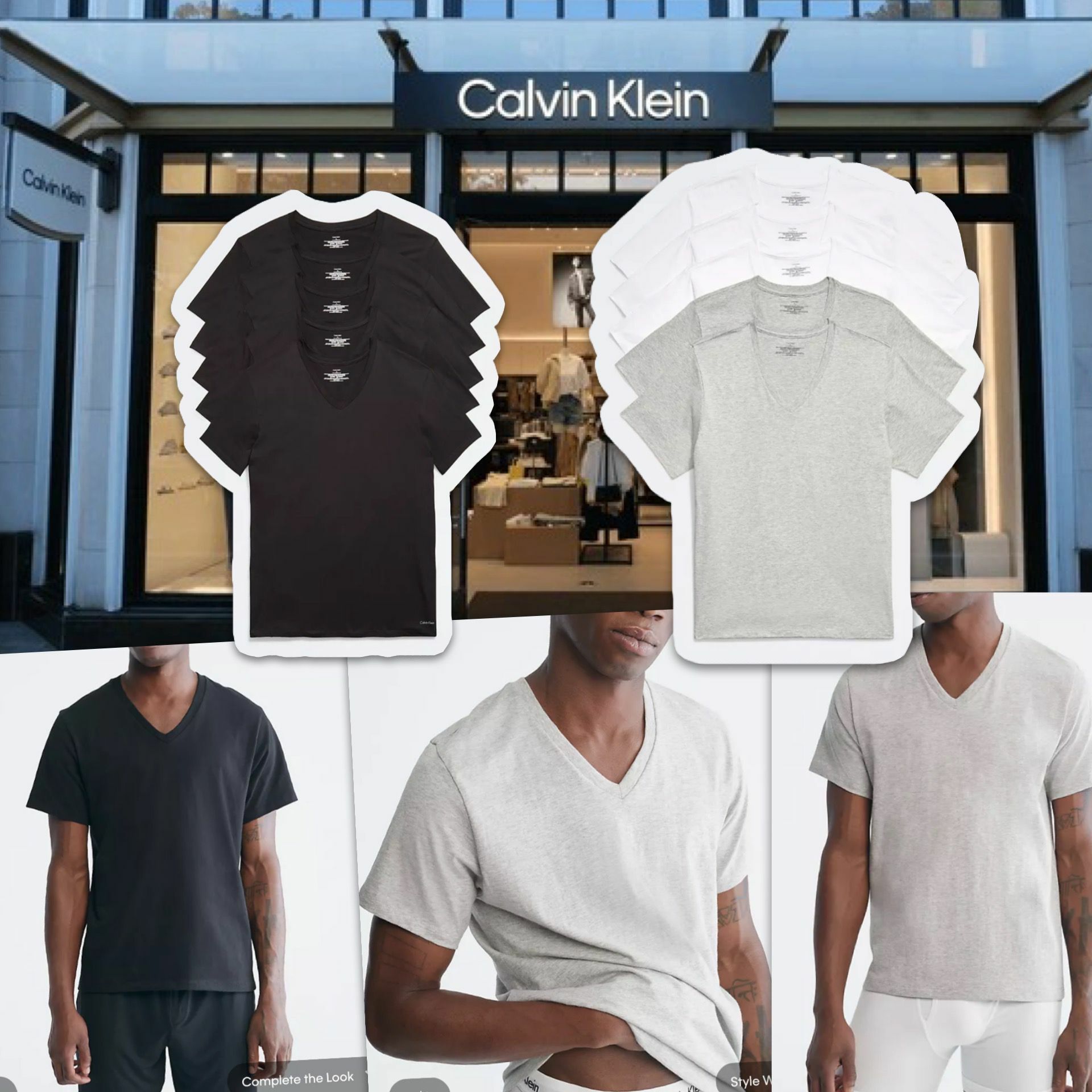 【預購】Calvin Klein G011335 男裝V領短袖tee 5 pack （顏色隨機）