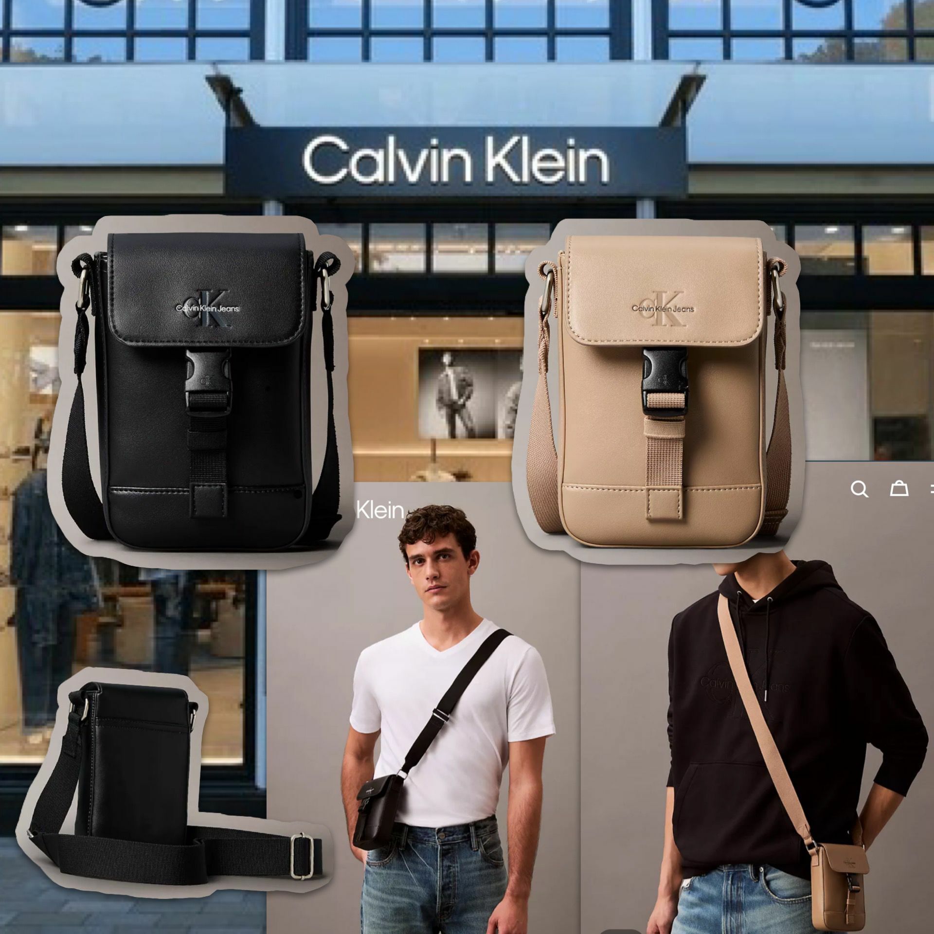 【預購】Calvin Klein Monogram G011343 男裝斜咩袋