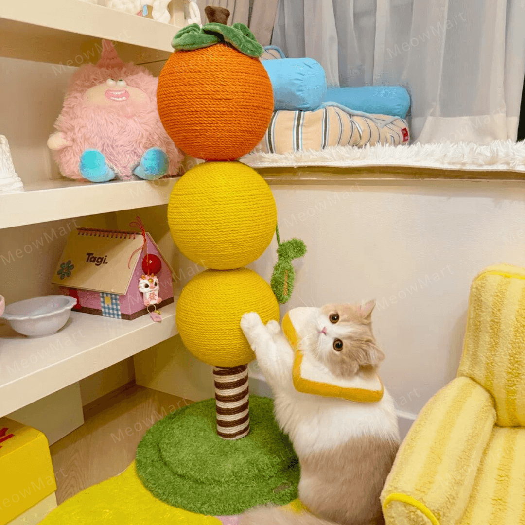 心想事成幸運柿貓抓柱