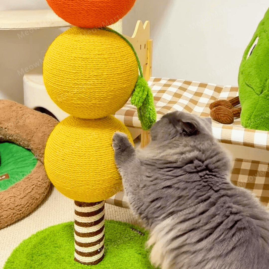 心想事成幸運柿貓抓柱