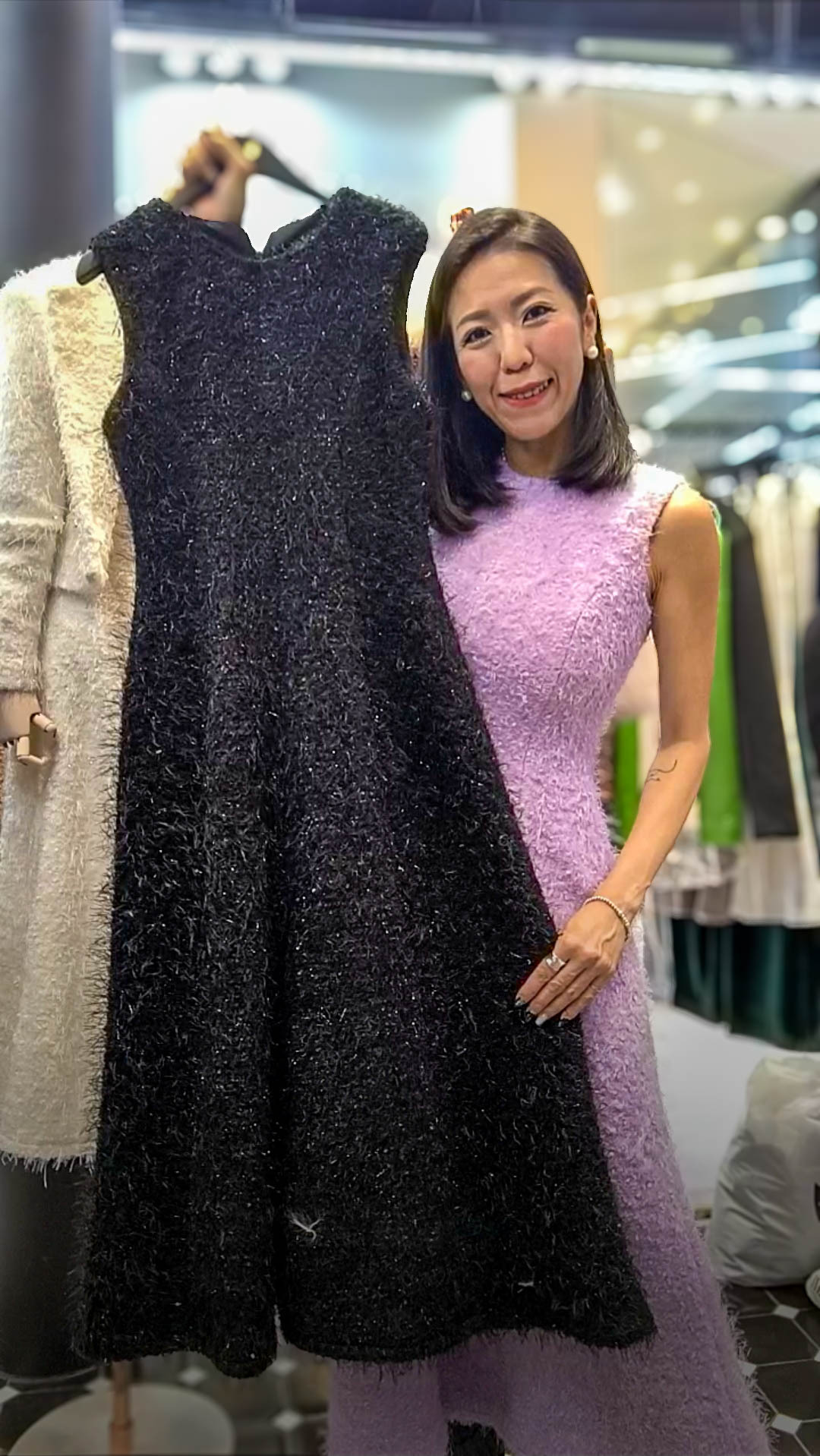 K8514 RM429 ▶️毛毛背心洋裝 (MM穿S)👉S(B:86cm W:70cm H:116cm) M(B:90cm W:74cm H:122cm) L:cm👈