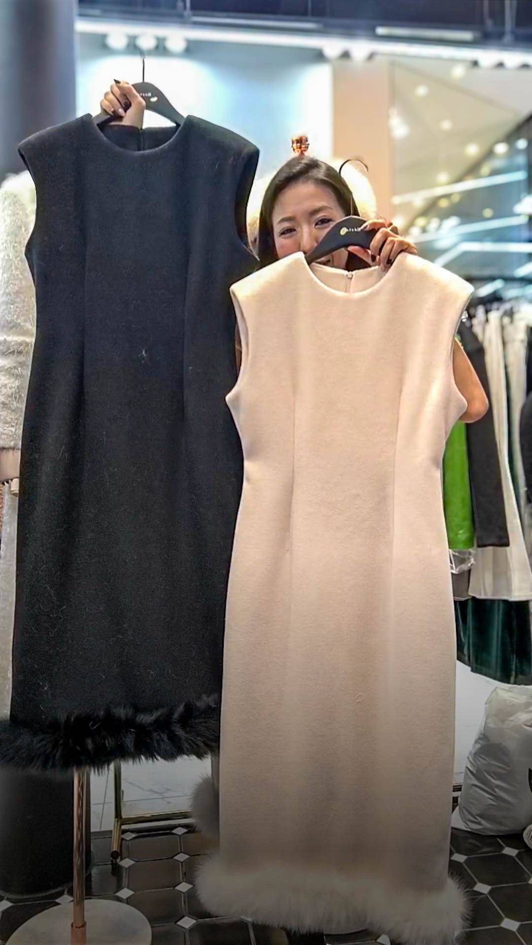 K8523 RM539 ▶️"長"洋裝+下毛毛 (MM穿S)👉S(B:86cm W:70cm H:96cm) M(B:90cm W:74cm H:100cm) L:111cm