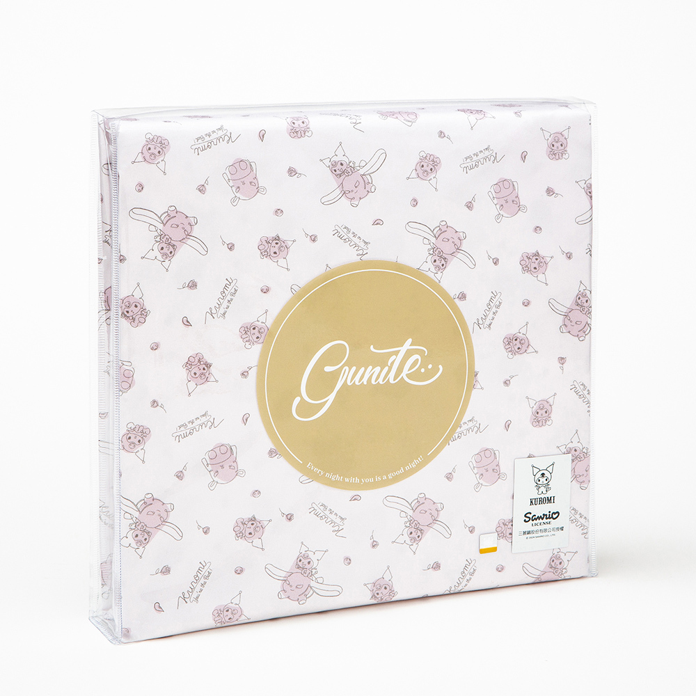 gunite 100%純棉保潔單人床包組(1枕套+1床單)｜KUROMI酷洛米聯名款_棒棒篇