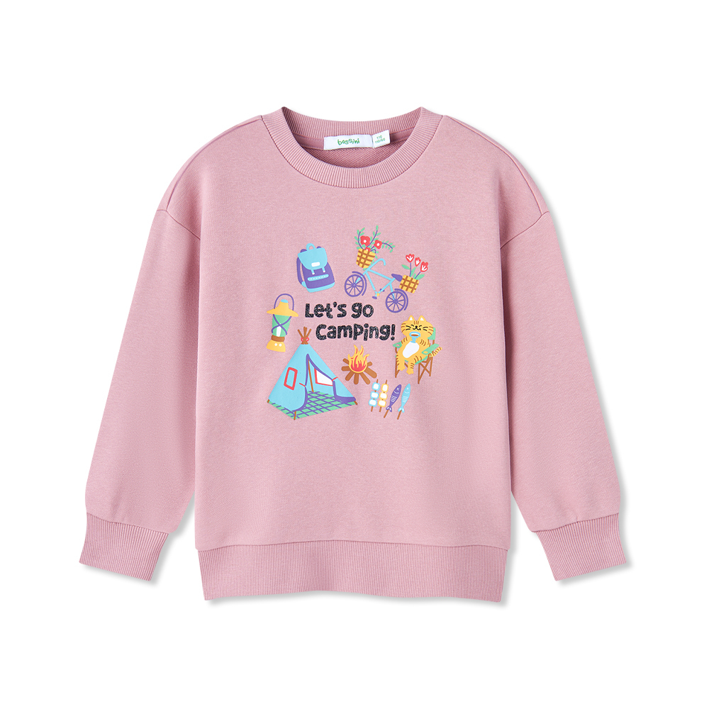 女童長袖印花上衣