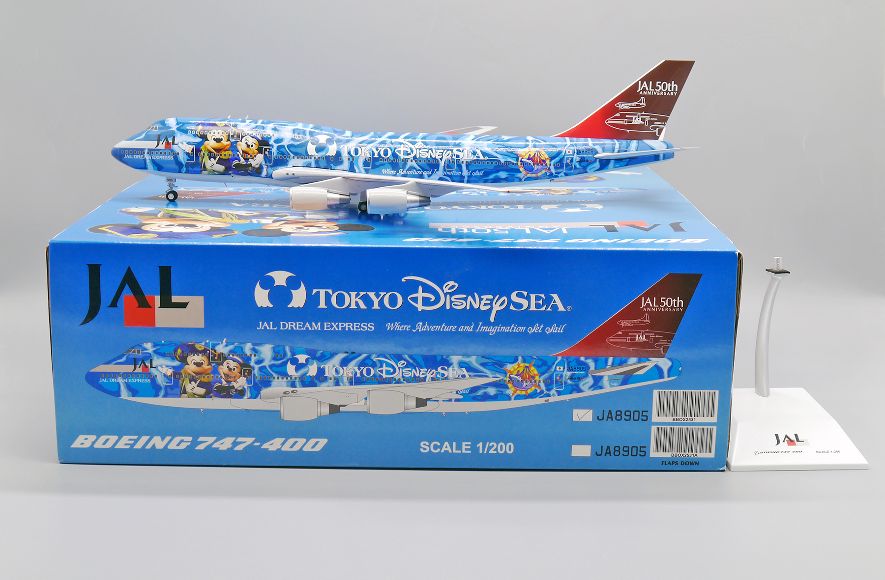 JC wings 1/200 日本航空 波音747-400D JA8905 東京迪士尼海洋主題塗裝