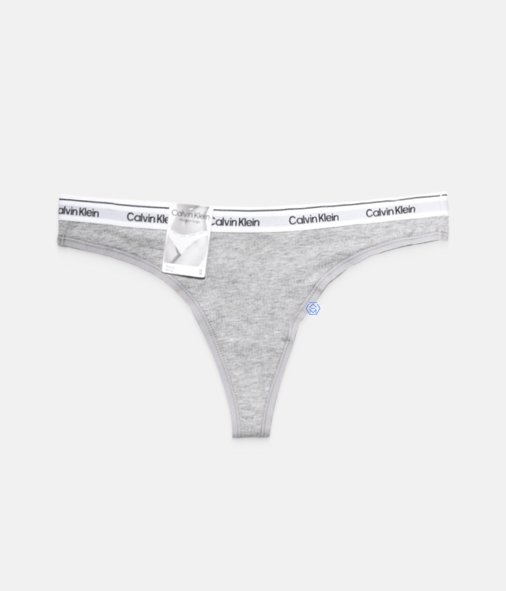 Calvin Klein Modern Logo Thongs 灰色細帶丁字褲 (QD5043E-P7A)