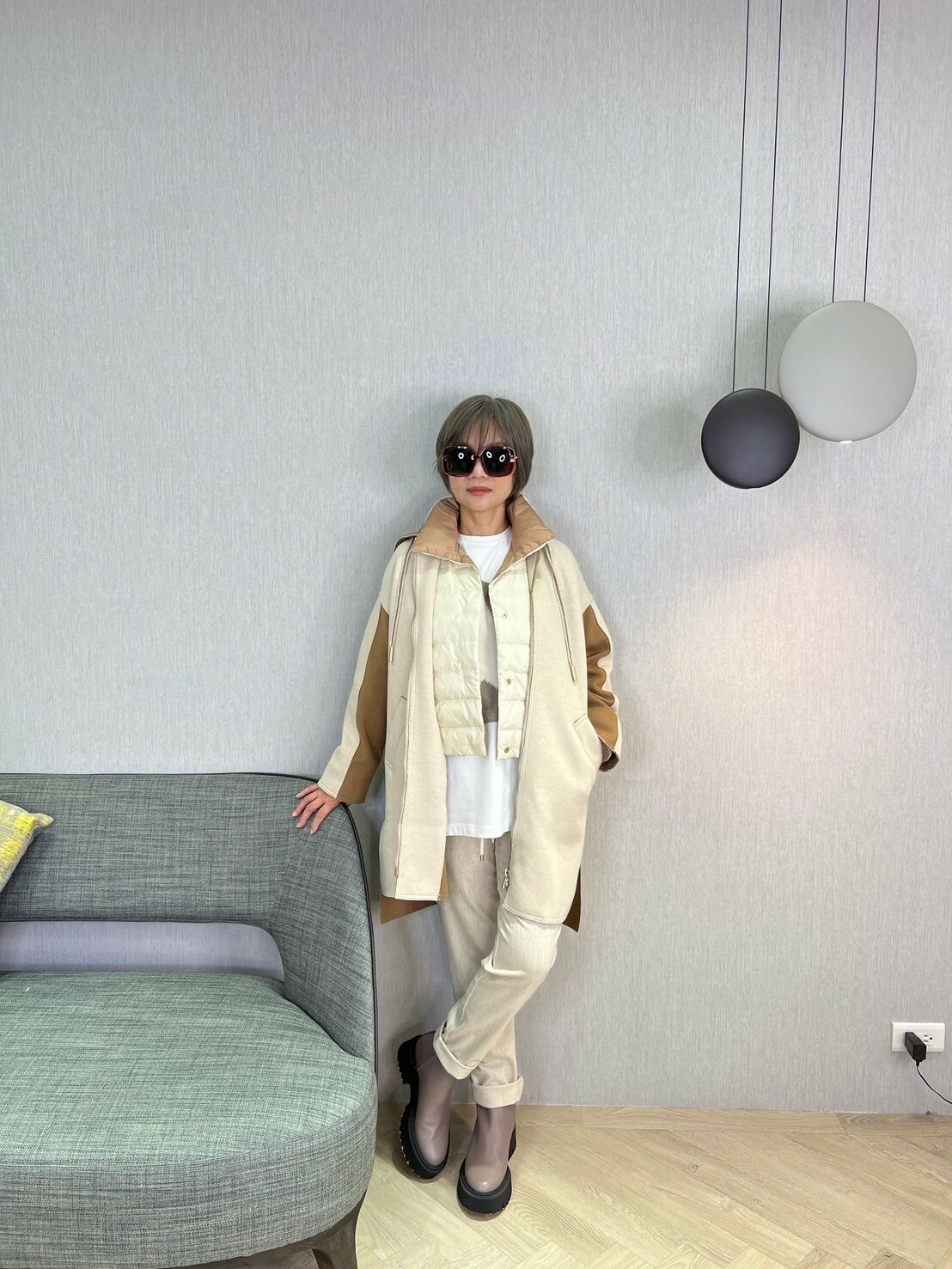 LORENA ANTONIAZZI 拚色連帽拉鍊外套