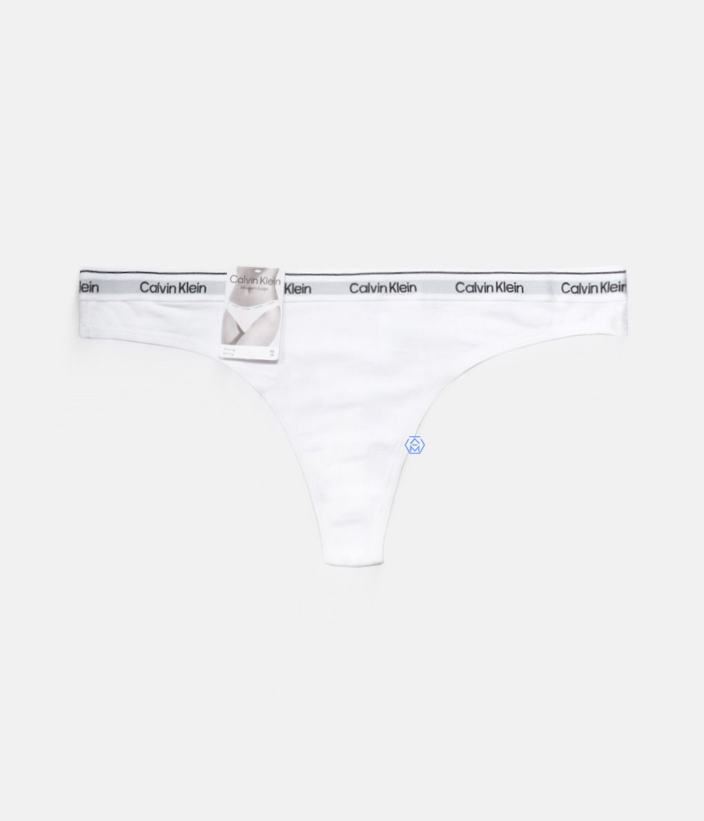 Calvin Klein Modern Logo Thongs 白色細帶丁字褲 (QD5043E-100)