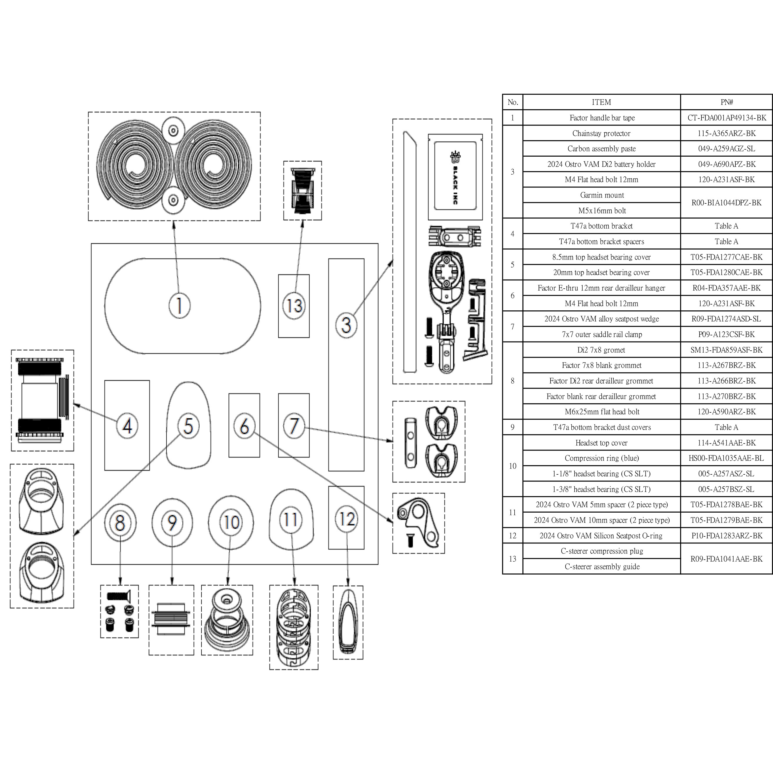 Factor Parts 2024 Ostro VAM Headset Spacer (two-piece type)