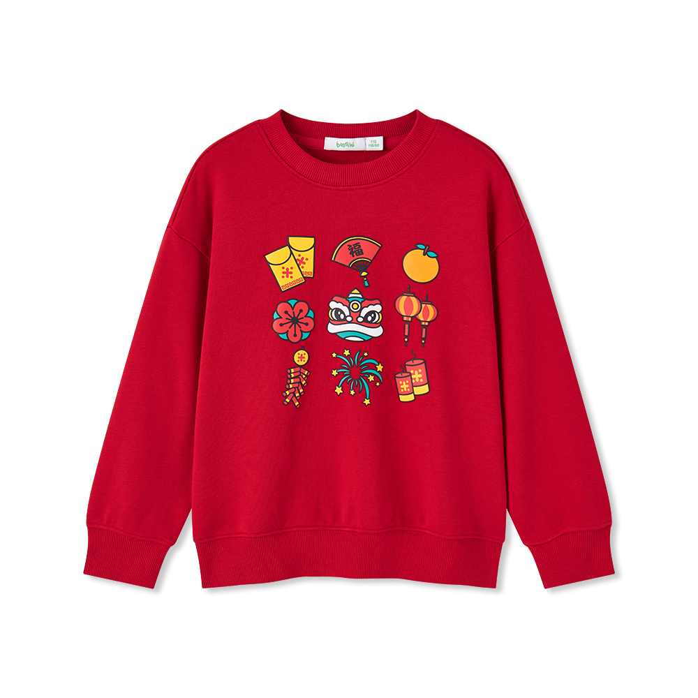 女童長袖印花上衣