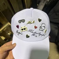 [S] KARL LAGERFELD L4WH7608 K/KOCKTAIL PINS CAP,WHITE, 196788557185 (SKL1182)