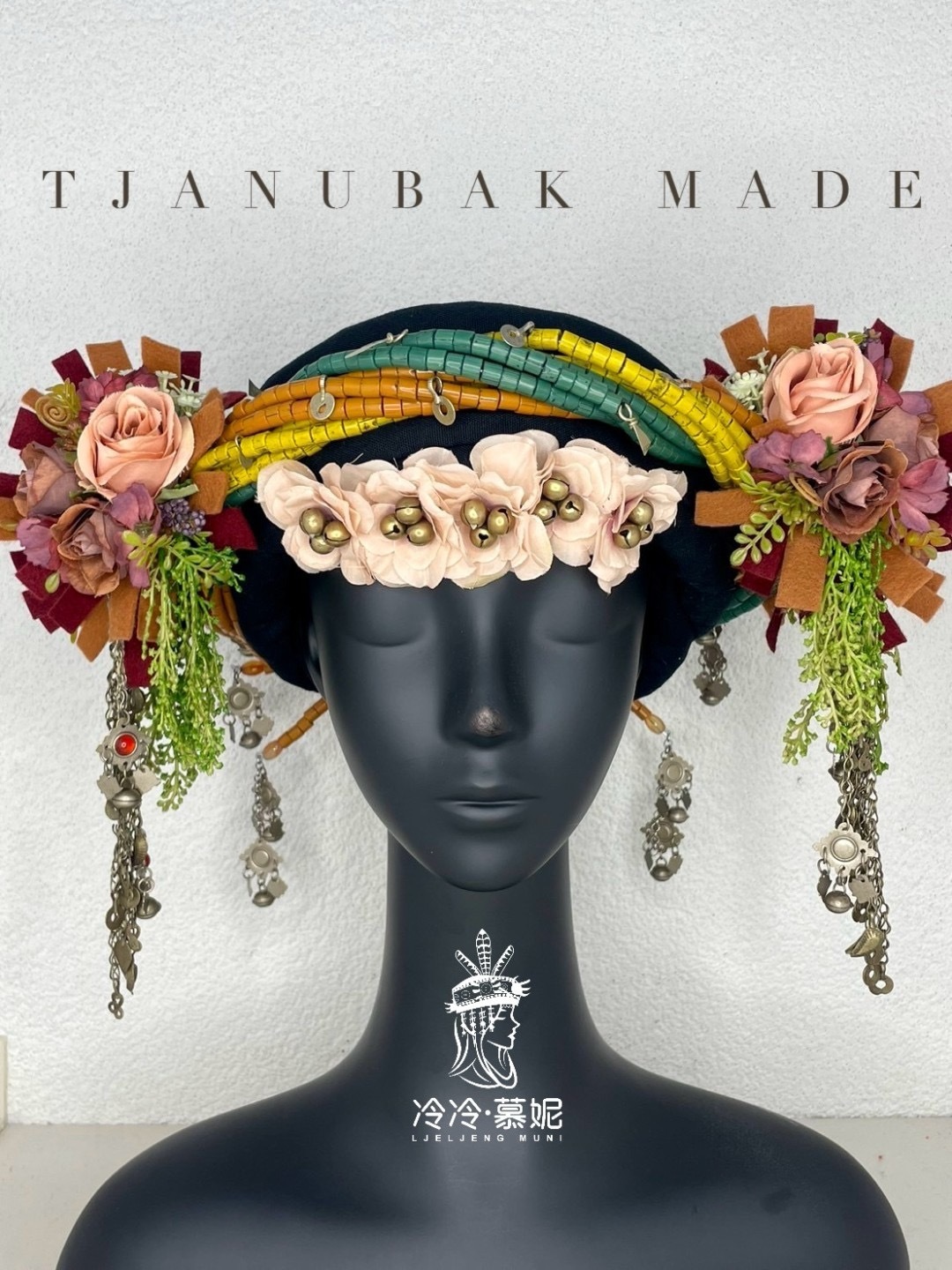 W-No.58貿易老珠阿富汗老銀轉珠頭飾