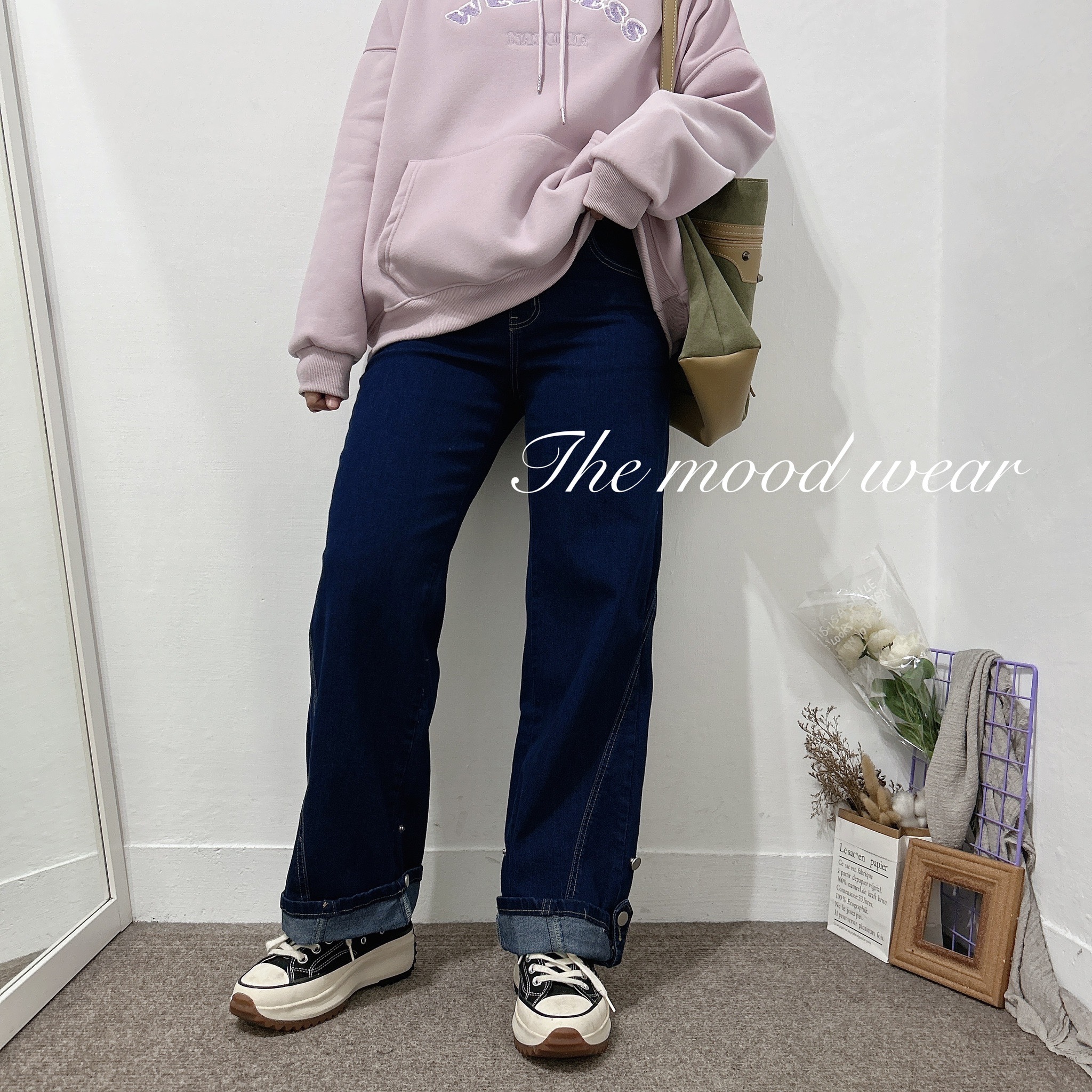 S-3XL小隻女穿搭褲管設計可調整長褲彈性寬褲