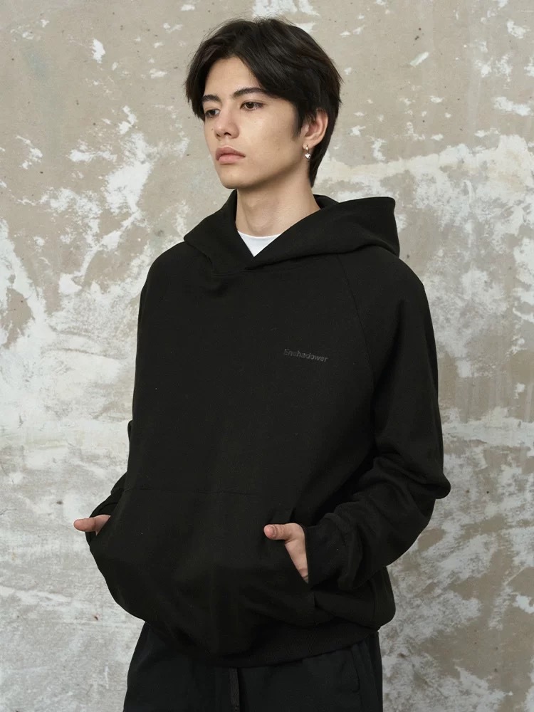 ENshadower隱蔽者 簡約印花標語重磅輪廓連帽衛衣