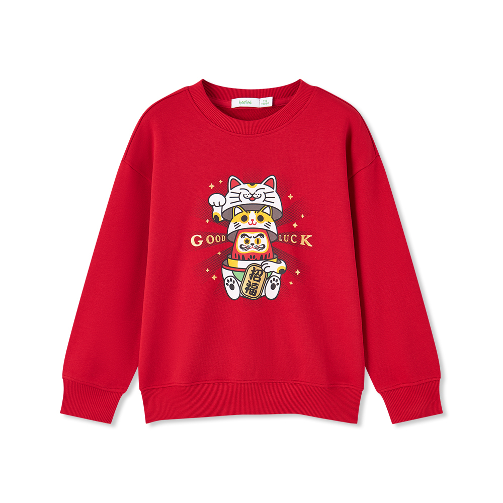 女童長袖印花上衣