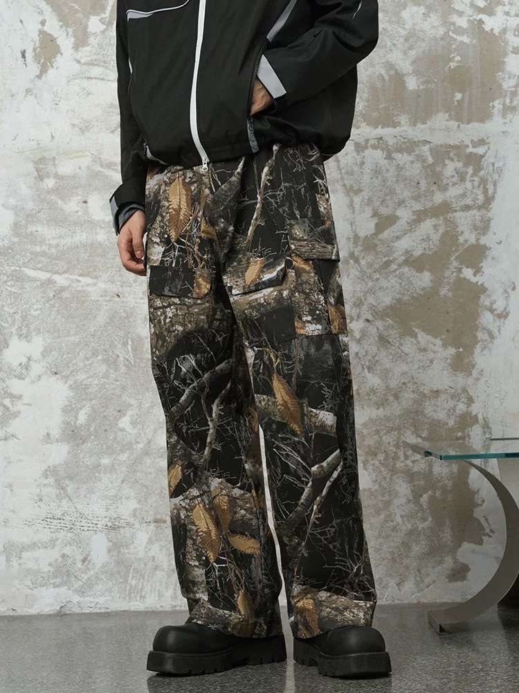 ENshadower隱蔽者 印染工藝樹葉迷彩工裝褲