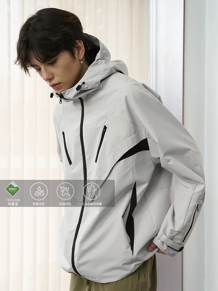 ENshadower隱蔽者 機能異型拼接Teflon三防衝鋒外套