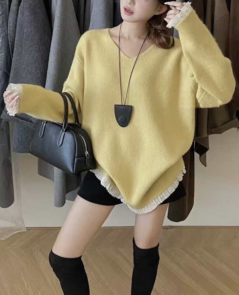 新年優惠 簡約LACE毛冷上身