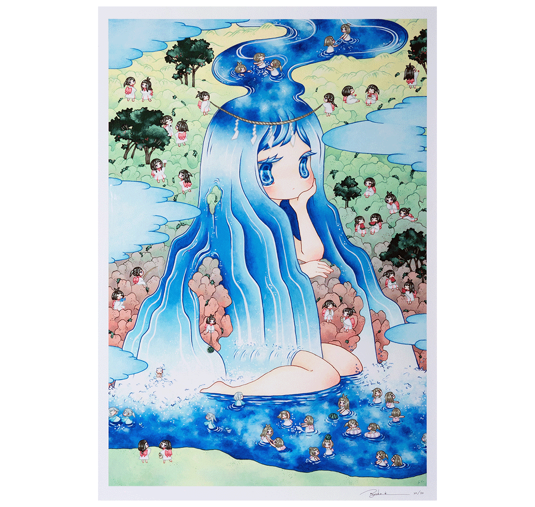 金田涼子 Ryoko KANETA - 岩石與瀑布-朱夏 Rocks and Waterfalls- Maroon Summer 限量版畫