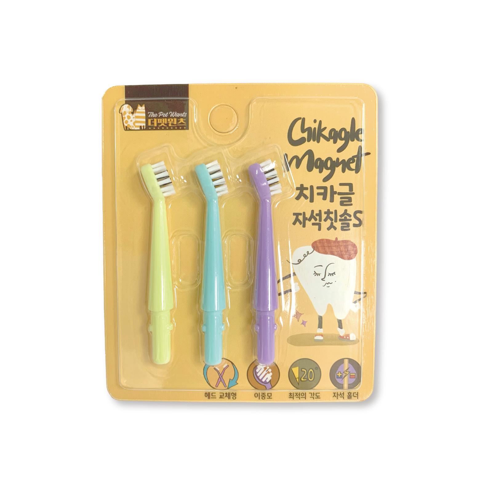 韓國The Pet Wants 寵物牙擦 3支補充裝 (S)彩色 (TPW-0242)