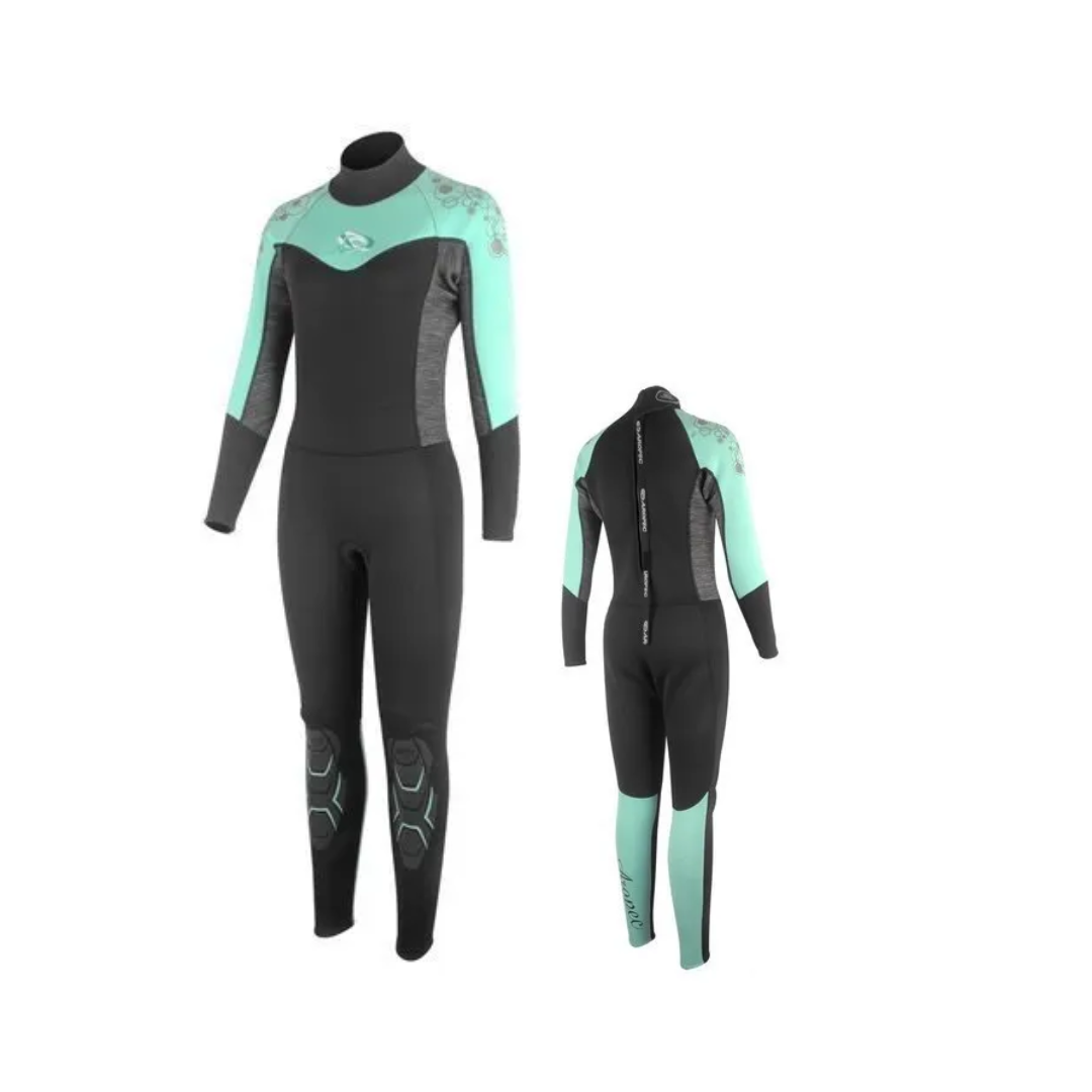 AROPEC 2.5mm 女款 綠/黑麻花 連身防寒衣 長袖長褲防寒衣