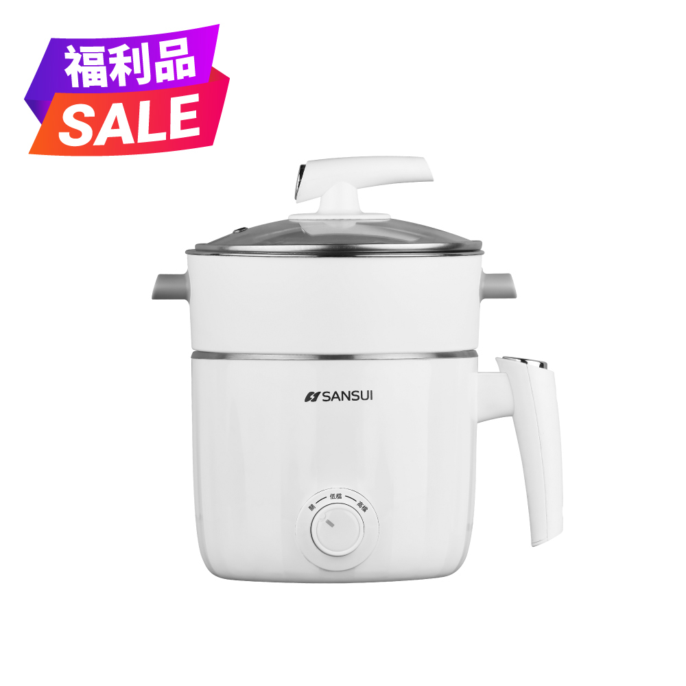 【SANSUI山水】1.65L多功能美食鍋 SMY-J15(附蛋架+蒸籠)(福利品)