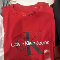 [S] CALVIN KLEIN LADIES SLIM FIT SIGNATURE LOGO T-SHIRT,RED, SP47601123-40WL260600 (SCK672)